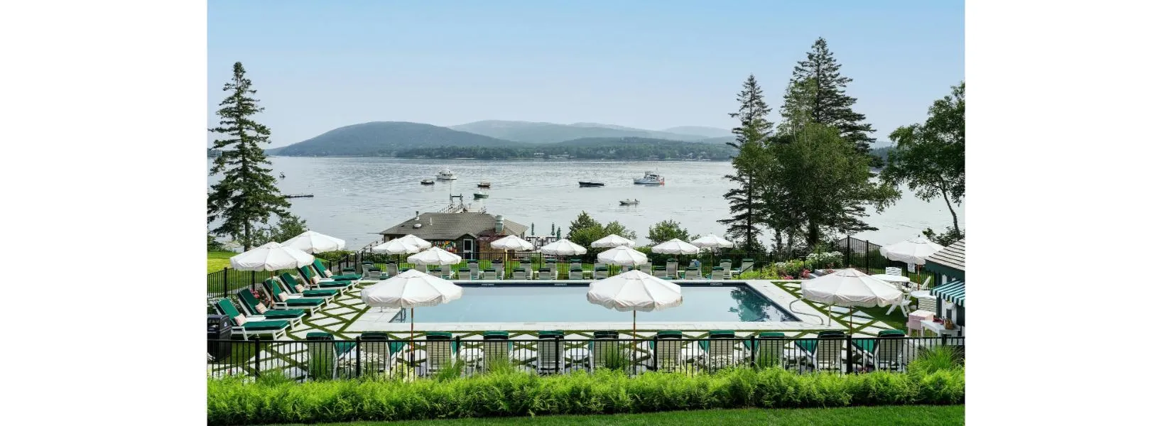 Luxury hotel overlooking Somes Sound near Acadia National Park with stunning waterfront views